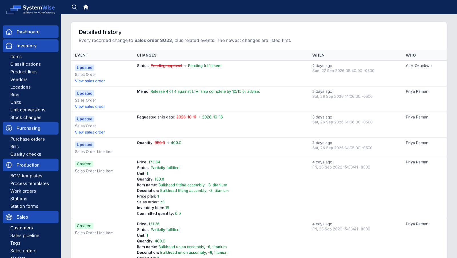 Auditing: Record history